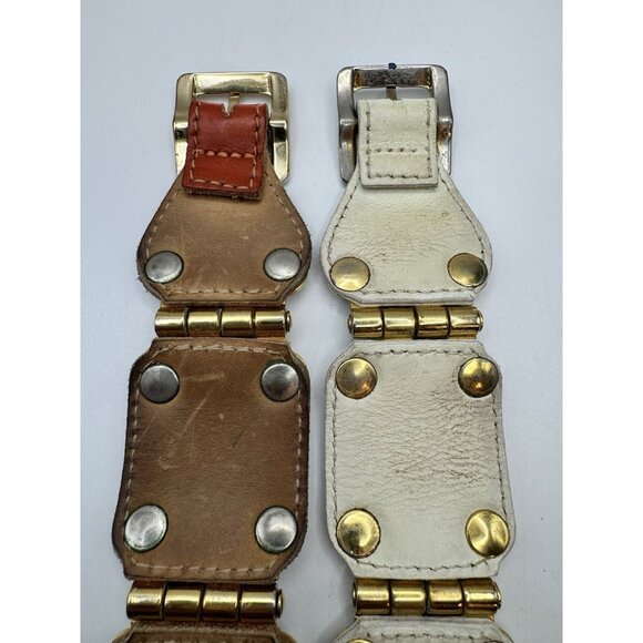 Signed CC Skye Belt Buckle Cuff Bracelet Two Tone And Gold Tone Metal Nice Heavy - Picture 6 of 11